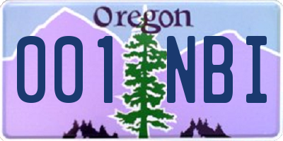 OR license plate 001NBI