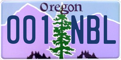 OR license plate 001NBL