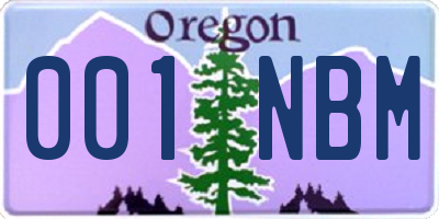 OR license plate 001NBM