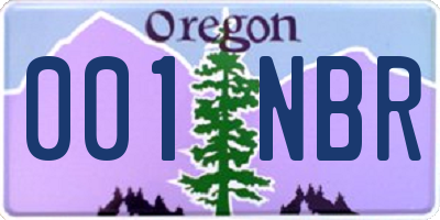 OR license plate 001NBR