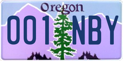 OR license plate 001NBY