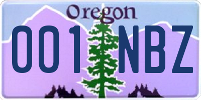 OR license plate 001NBZ