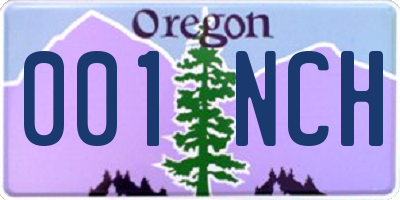 OR license plate 001NCH