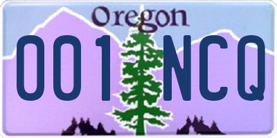 OR license plate 001NCQ