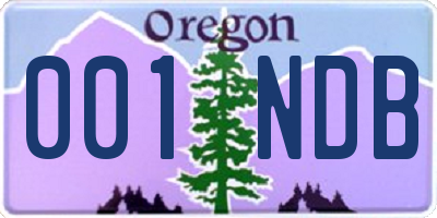 OR license plate 001NDB