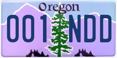 OR license plate 001NDD