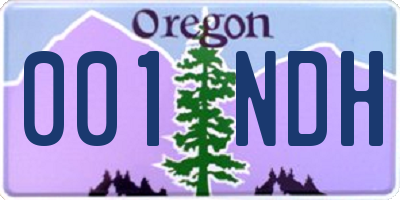 OR license plate 001NDH