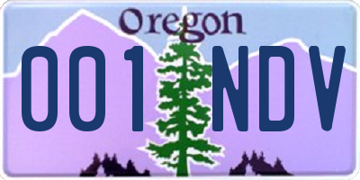 OR license plate 001NDV