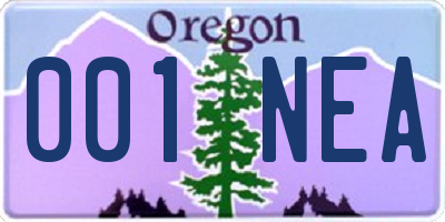 OR license plate 001NEA