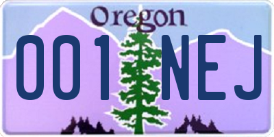 OR license plate 001NEJ