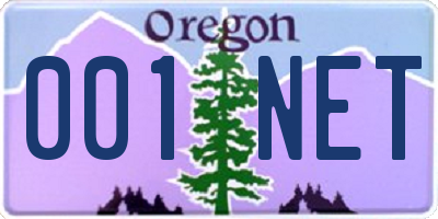 OR license plate 001NET