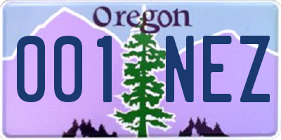 OR license plate 001NEZ