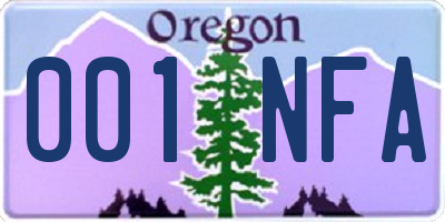 OR license plate 001NFA