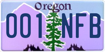 OR license plate 001NFB