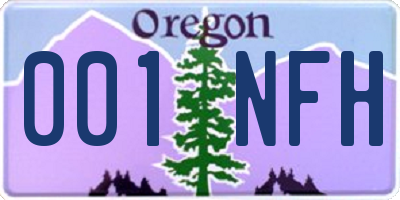 OR license plate 001NFH