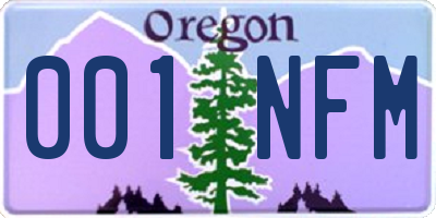 OR license plate 001NFM