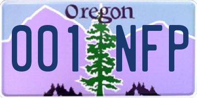 OR license plate 001NFP