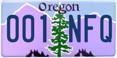 OR license plate 001NFQ