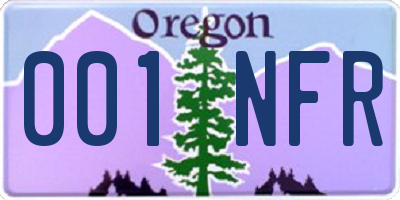 OR license plate 001NFR