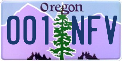 OR license plate 001NFV