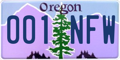 OR license plate 001NFW