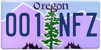 OR license plate 001NFZ