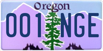 OR license plate 001NGE