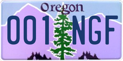 OR license plate 001NGF