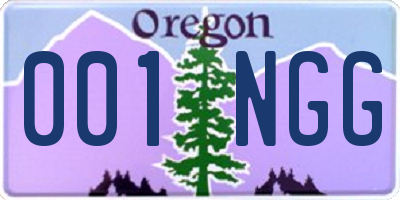 OR license plate 001NGG