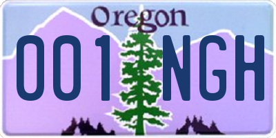 OR license plate 001NGH