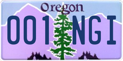 OR license plate 001NGI