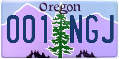 OR license plate 001NGJ