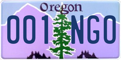 OR license plate 001NGO