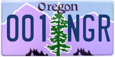 OR license plate 001NGR