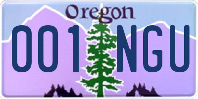 OR license plate 001NGU
