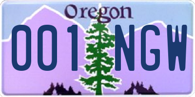 OR license plate 001NGW