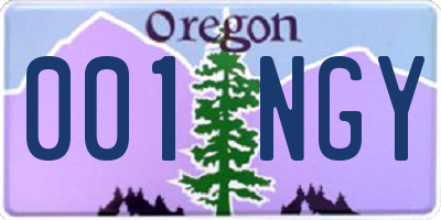 OR license plate 001NGY