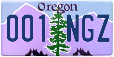 OR license plate 001NGZ