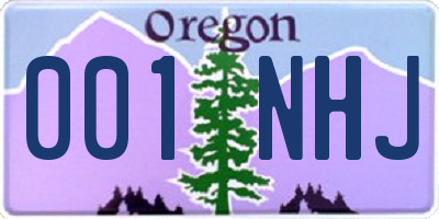 OR license plate 001NHJ