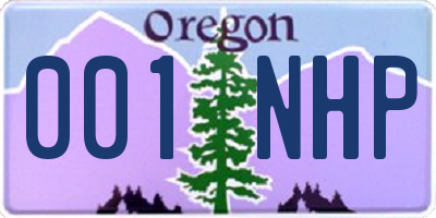 OR license plate 001NHP