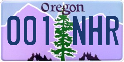 OR license plate 001NHR