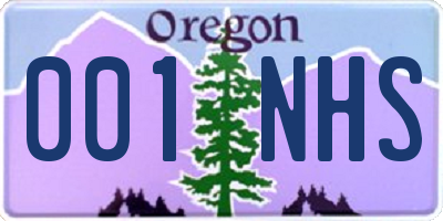 OR license plate 001NHS