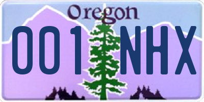 OR license plate 001NHX