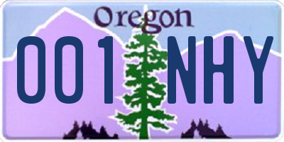 OR license plate 001NHY