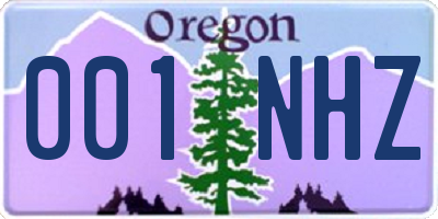 OR license plate 001NHZ