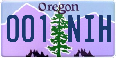 OR license plate 001NIH