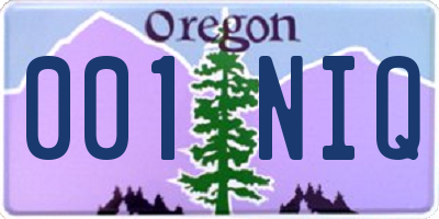 OR license plate 001NIQ