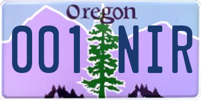 OR license plate 001NIR