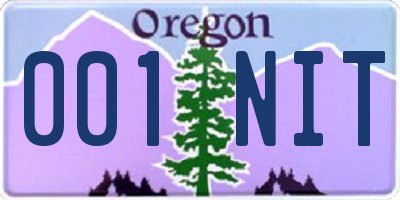 OR license plate 001NIT