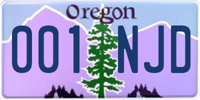 OR license plate 001NJD